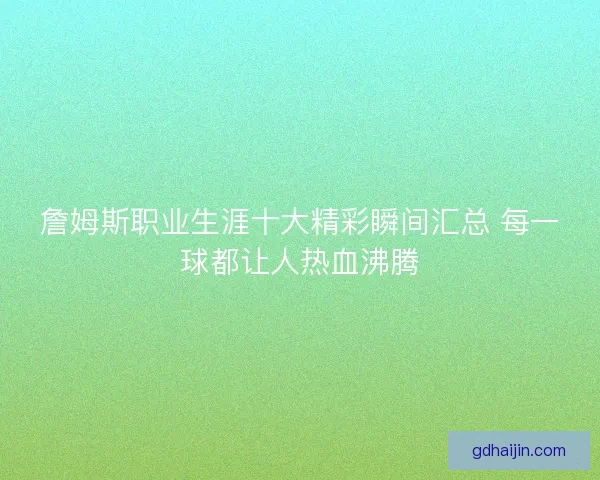 詹姆斯职业生涯十大精彩瞬间汇总 每一球都让人热血沸腾