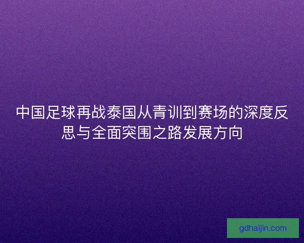 中国足球再战泰国从青训到赛场的深度反思与全面突围之路发展方向